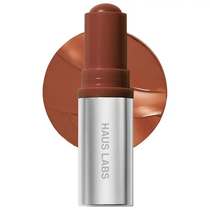 Haus Labs By Lady Gaga Color Fuse Longwear Hydrating Glassy Lip with Cheek Blush Balm Stick - Glassy Cinnamon Beige Peach
